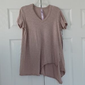 Wilt Dusty Rose Short Sleeve Slub Jersey Top